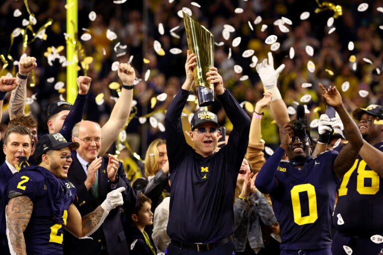 Jim Harbaugh brings a National Championship back to Ann Arbor